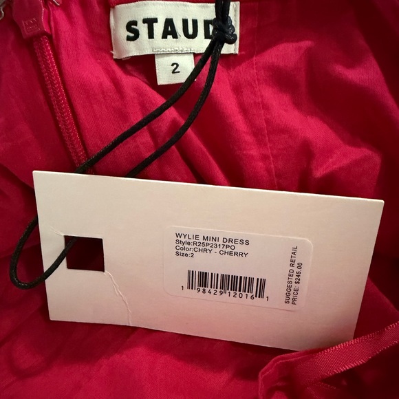 NWT STAUD Wylie Mini Dress - Cherry - Picture 9 of 10
